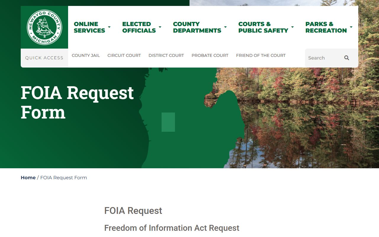 Newaygo County inmate records FOIA request form